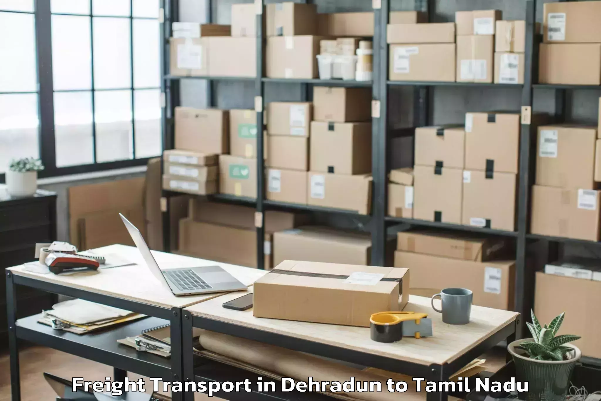 Affordable Dehradun to Arumbavur Freight Transport